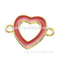 gold plated Fashion enamel heart charm design to make your own keychain